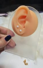 گوشواره مرواریدی ظریف میخی کد 2089 - Image 2