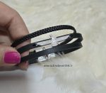 دستبند مردانه بند چرمی فروهر کد 3082
