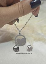 نیمست استیل نقره ای طرح قلب کد 5030