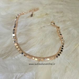 پا بند طلایی کارتیر آویز دار رنگ ثابت کد 6034