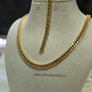 ست دستبند و گردنبند کارتیر استیل رنگ ثابت کد 5036