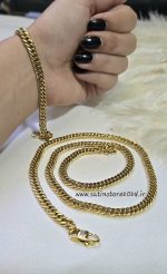 ست دستبند و گردنبند کارتیر استیل رنگ ثابت کد 5036 - Image 7