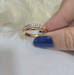 انگشتر دو لاین نگین دار ژوپینگ کد 4055