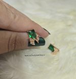 گوشواره ژوپینگ زمردی کد 2108 - تصویر 2