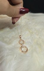 پلاک دو حلقه پاپییونی نگین دار ژوپینگ کد 8033