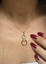 پلاک دو حلقه پاپییونی نگین دار ژوپینگ کد 8033 - تصویر 3
