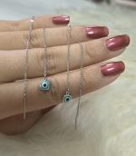 گوشواره بخیه ای چشم نظر استیل کد 1537